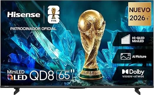 Hisense televisión QD8S Pantalla 65“ Pulgadas,Mini-LED 4K Smart TV,Dolby Vision·Atmos,AI 4K