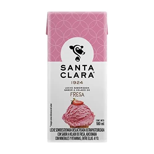 Santa Clara 27 Pack Leche Sabor Helado de Fresa 180 ml cada uno