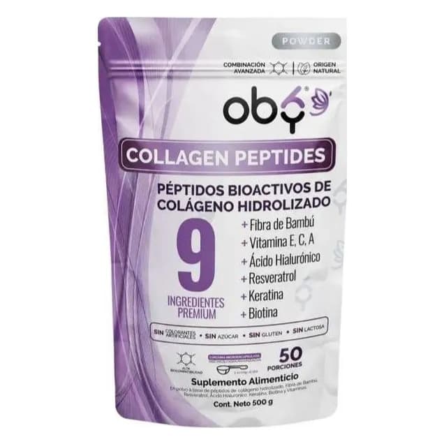 Colageno Hidrolizado Puro + Resveratrol, Biotina, Keratina, Acido Hialuronico, Vitaminas E, C, A Peptidos Bioactivos Cabello Uñas Piel