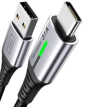 Cable USB C, Cable Tipo C Carga Rápida [2m/3.1A], Nylon QC 3.0 Cable USB-C a USB A para iPhone 17