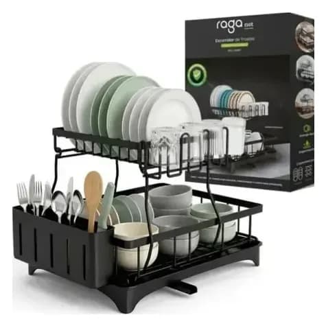 Escurridor Trastes Pro 2 niveles bandeja con canaleta 360°