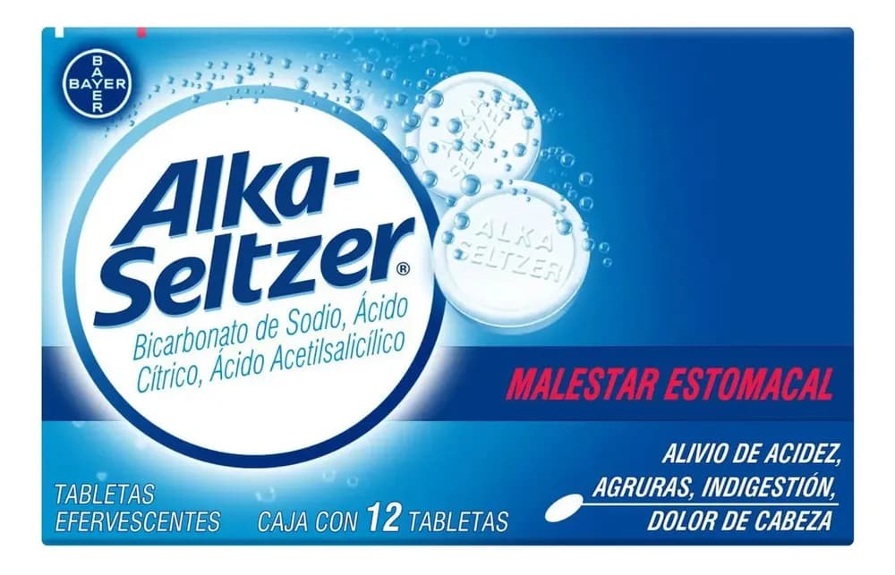 Tableta Efervescente 12 tabletas Malestar estomacal Alka-Seltzer