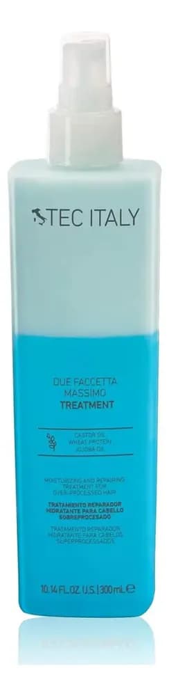 Tratamiento Reparador Tec Italy Due Faccetta Massimo Dos Fases, Cabello Decolorado O Sobreprocesado, Hidratación, Protección UV 300ml