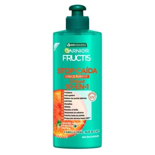 Garnier Fructis Crema para Peinar 10en1 Stop Caída Crece Fuerte 300ml