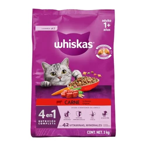 Whiskas Comida para Gatos Croquetas Carne Original Seco, 3 kg