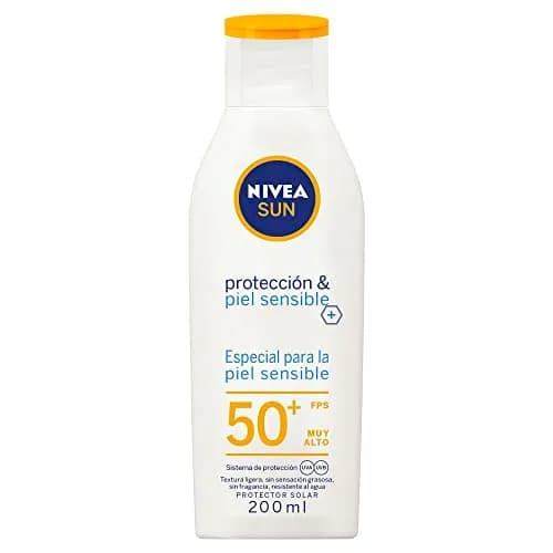 Protector Solar Corporal NIVEA SUN Protección & Piel Sensible FPS 50+ 200Ml, Sin Fragancia