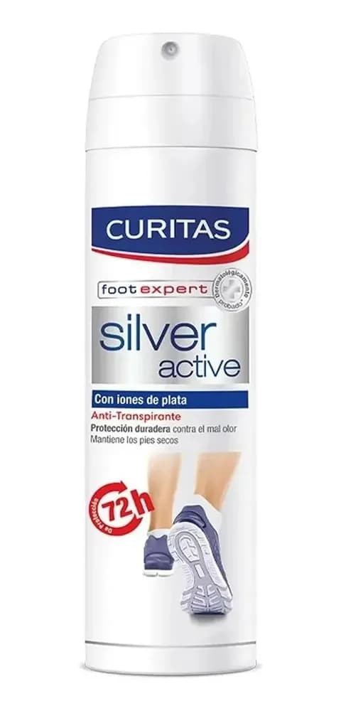 Desodorante para pies silver active spray 150ml Curitas