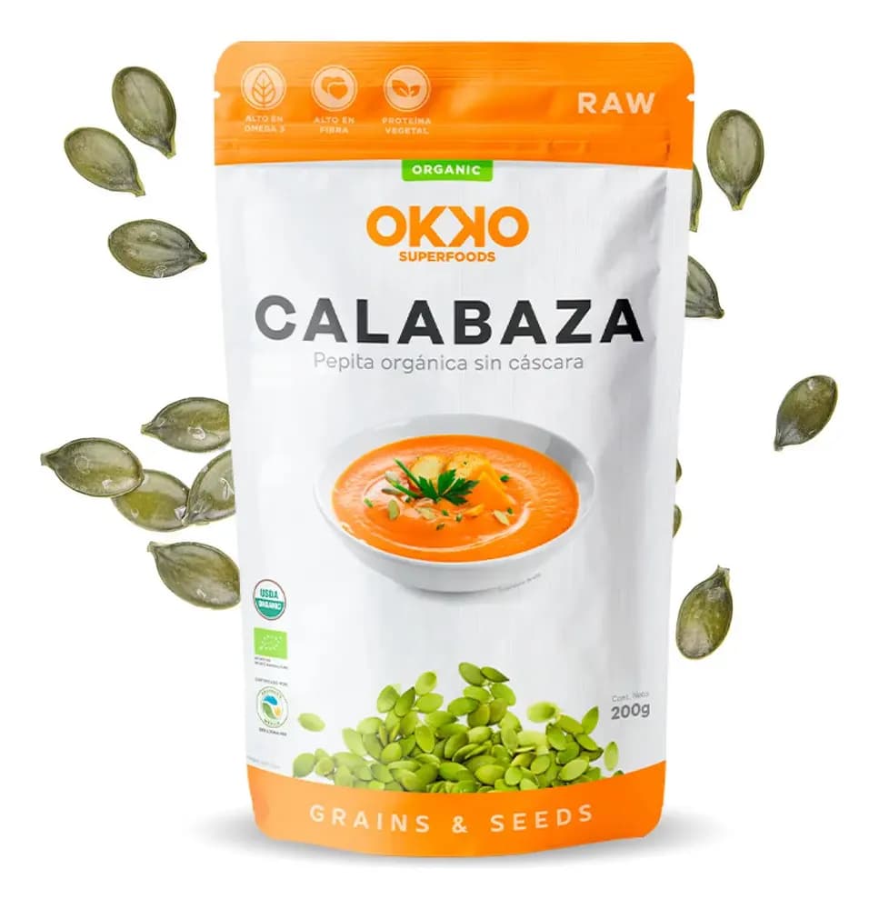 Pepita De Calabaza Orgánicas Sin Cáscara 200 g OKKO