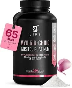 B Life | Myo y D-Chiro Inositol | Ratio 40:1 | 260 cápsulas | 2000 mg por porción | Ingredientes
