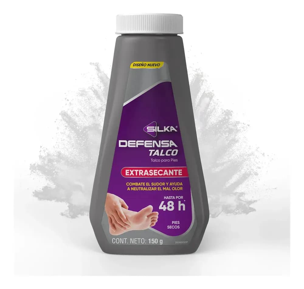Silka Medic Talco Extra Secante Prevención del Pie de Atleta, Bote con 150g