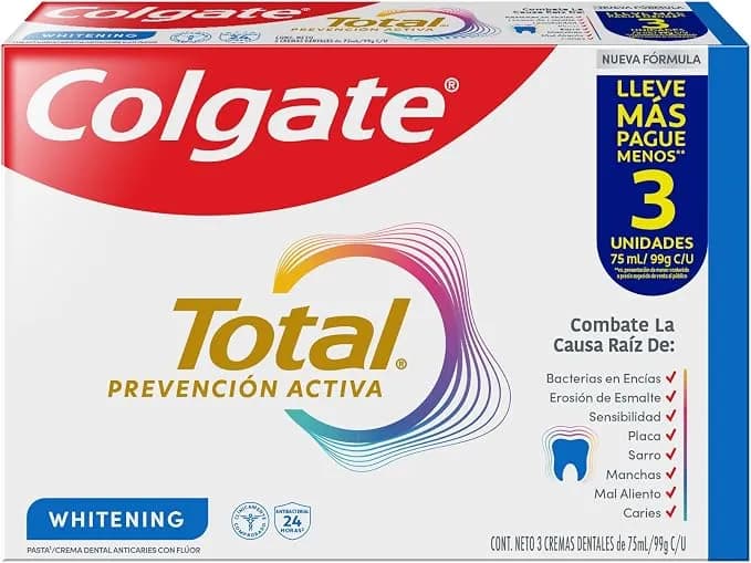 Colgate Total Whitening, Pasta dental Anticaries