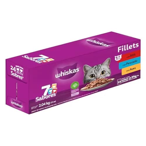Whiskas Sobres Multisabor para Gatos Adultos Sabor Res