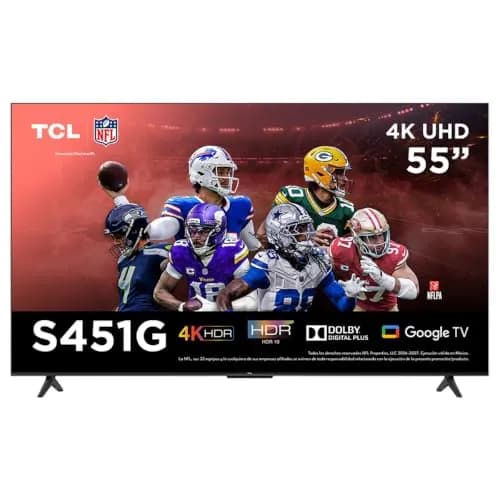TCL Smart TV Pantalla 55" 55S451G Google TV 4K UHD Ultra HD