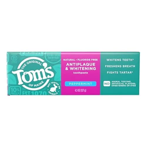 Tom's of Maine Pasta Dental sin Flúor Blanqueadora Antiplaca 127 g. Combate la Formación de Sarro y