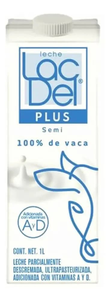 Leche Semidescremada 100% De Vaca Lac Del