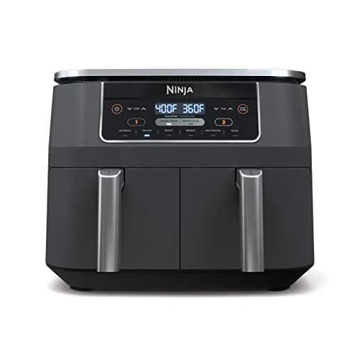 NINJA, Freidora de Aire Foodi, 8 QT, 6 en 1, DualZone, Con 2 Cestas Independientes para Freír