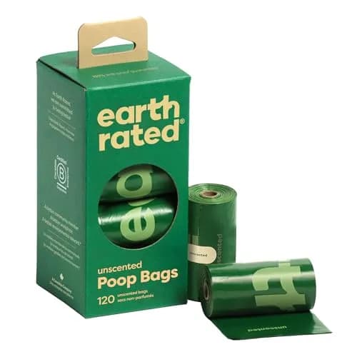 Earth Rated - Bolsas para excremento de perros, 120 bolsas en 8 rollos sin olor