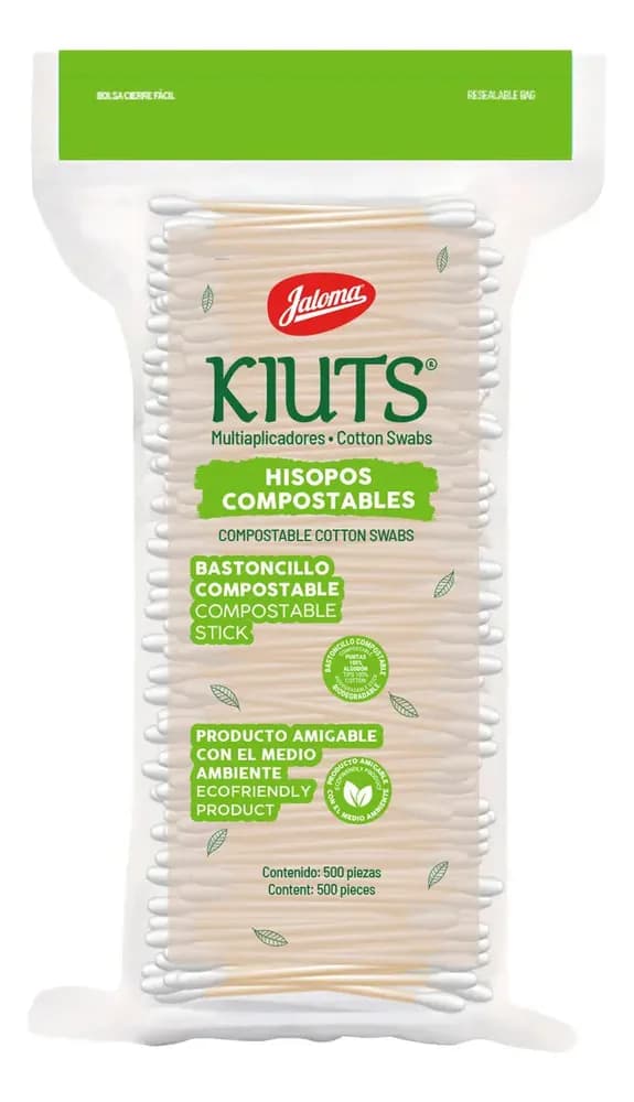 Hisopos Biodegradables De Algodon Kiuts Jaloma -500 Piezas