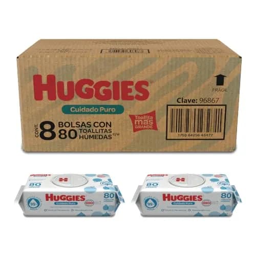 Huggies Cuidado Puro Toallas Húmedas para Bebé