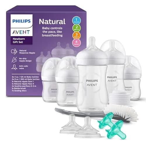 Philips Avent Set de Regalo Natural Response | Recién Nacido | 4oz/125 ml / 9oz/260 ml | SCD838/02
