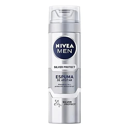 NIVEA MEN Espuma para Afeitar Silver Protect (200 ml) Antibacterial