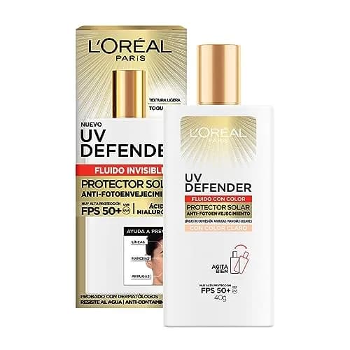 L'Oréal Paris Protector solar facial FPS50+ UV Defender Fluido Invisible Tono Claro