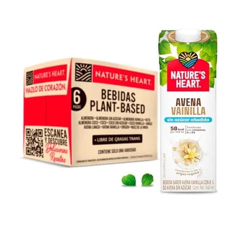 Nature's Heart Bebida Vegetal Avena Vainilla 946 ml 6 Pack