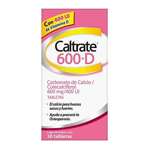 Caltrate Suplemento de Calcio 600 +D 600mg / 400 UI Frasco con 30 tabletas
