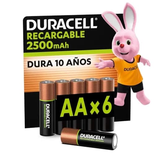 Duracell Pilas AA Recargables NiMH 2500mAh 1.2V
