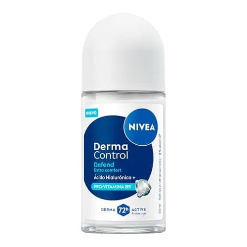 NIVEA Desodorante antitranspirante Derma Control Defend Roll-On 50ml, Para Mujer