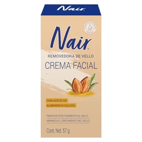 Nair Crema Depiladora Removedora de Vello Facial 57 g Probada por Dermatólogos con 97% de