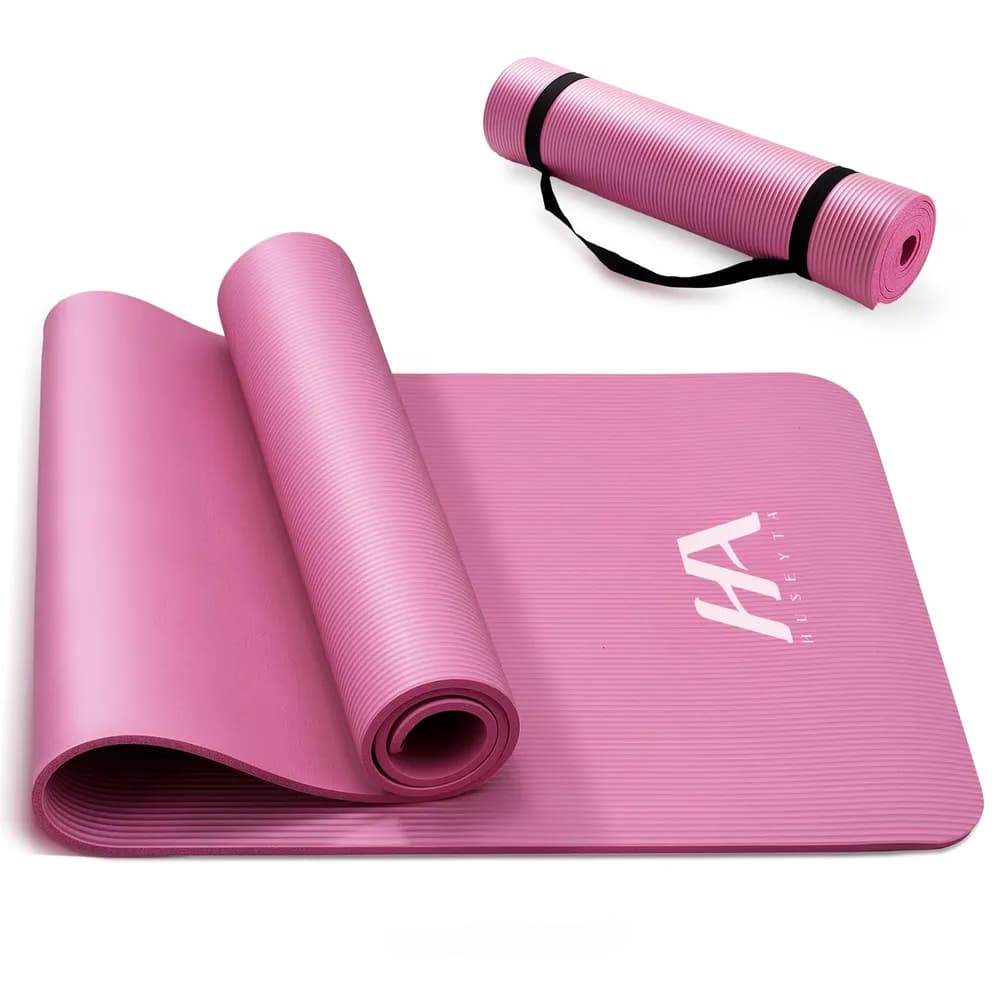 Tapete Yoga,10 mm Tapete para Ejercicio Grueso,183x61 cm(Rosa)