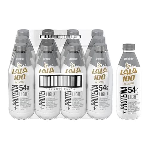 Lala 100 Proteína Light Leche Sin Lactosa Reducida en Grasa x 1 Paquete x 12 Unidades de 1 Litro c/u
