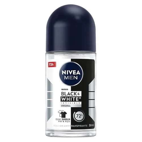 NIVEA MEN Desodorante Antimanchas, Black & White Invisible Power (50 ml) Fórmula anti manchas, anti