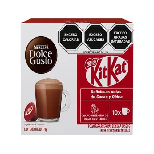 NESCAFÉ DOLCE GUSTO Polvo en Cápsulas Sabor Chocolate KitKat Estuche con 10 Cápsulas