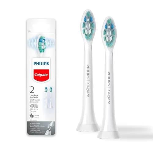 Philips Colgate Repuesto Cepillo Eléctrico SonricPro 2 pack. Remueve 7x Más Placa que un Cepillo