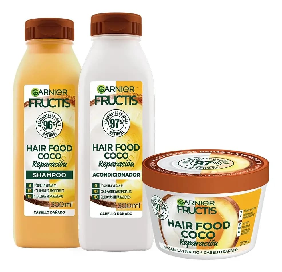 Kit x3 Fructis Hair Food Coco 950 ML Garnier