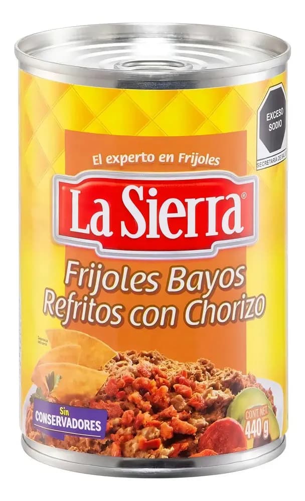 Frijoles La Sierra Bayos Refritos con Chorizo 440g