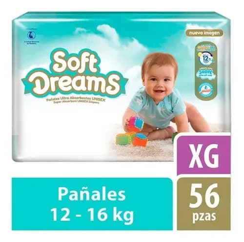 Pañales Soft Dreams ExtraEtapa 5 Grande 56 Piezas