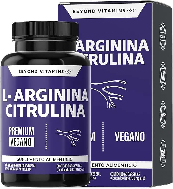 L-Arginina 1000mg + Citrulina + Beta Alanina + Cafeína (de Guaraná)