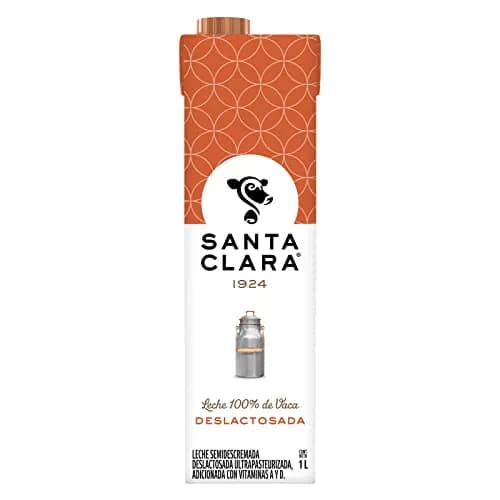 Santa Clara Leche Deslactosada - 1 pack x 12 Unidades de 1 L /c.u