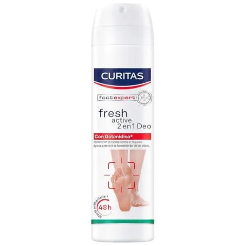 CURITAS Desodorante Antitranspirante para pies en Spray Fresh Active 2 en 1 150 ml