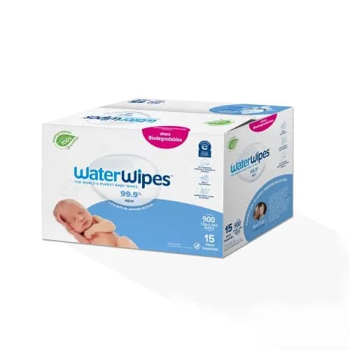 WATERWIPES, Toallitas Húmedas Originales para Bebés, Limpieza y Comodidad, Hipoalergénicas, 15