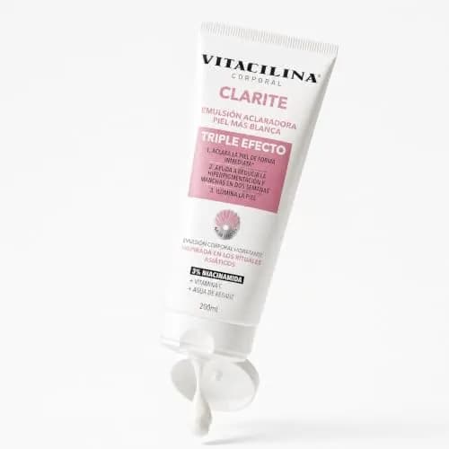 Vitacilina Corporal Clarite Emulsión Aclaradora 200 ml – Con 3% Niacinamida, Vitamina C y Agua de