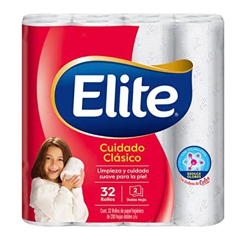 Elite Cuidado Clásico Papel Higiénico Doble Hoja 32 Rollos