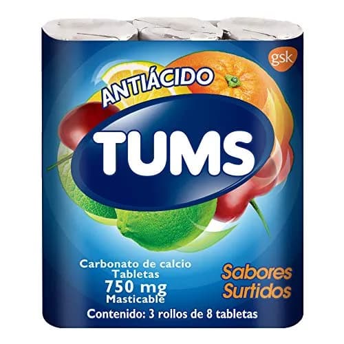 TUMS Antiácido con Carbonato De Calcio 750mg