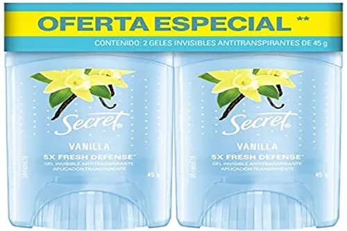 Secret Desodorante Antitranspirante en Gel Invisible Vainilla 45 g x 2 Unidades