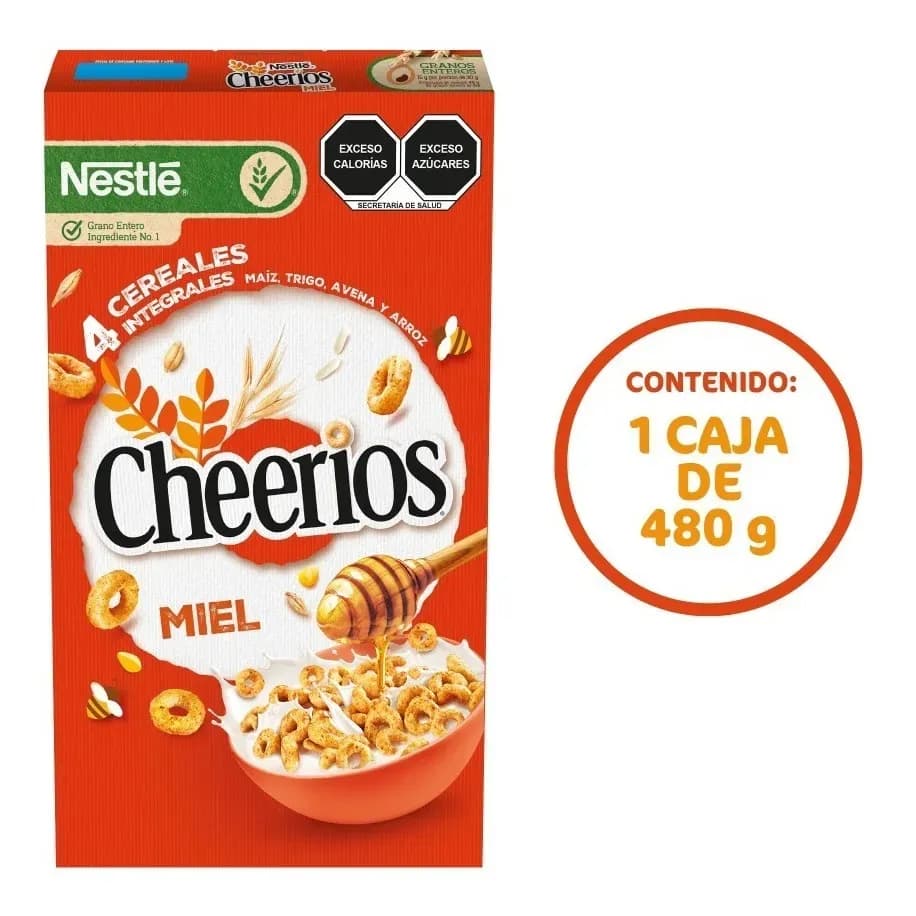 Cereal Nestlé Cheerios Miel con Granos Integrales Caja de 480g