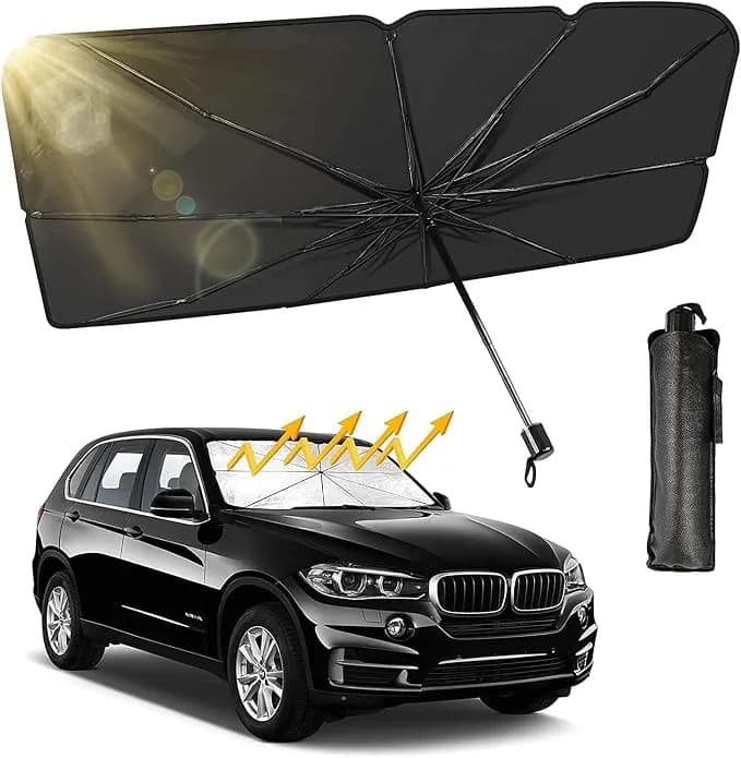 EIGYO Parasol para Auto 140x78 cm Universal – Protector Solar para Parabrisas
