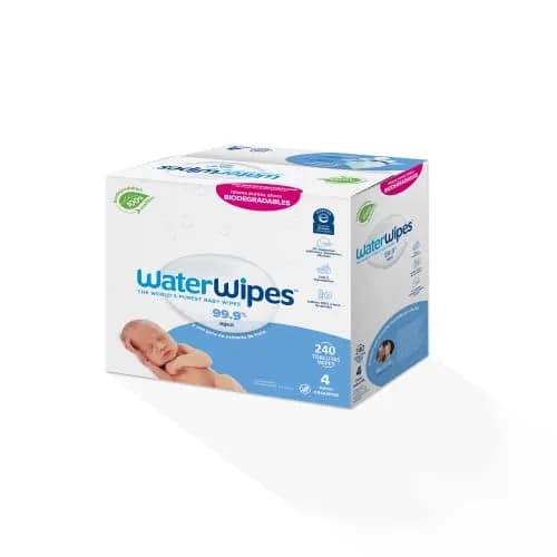 WATERWIPES, Toallitas Húmedas Originales para Bebés, Limpieza y Comodidad, Hipoalergénicas, 4